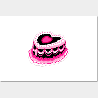 black heart cake Posters and Art